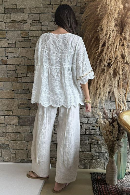 Sera Cotton Smock Warm White